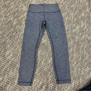 Lululemon Wunder Under Crop II Diamond Jacquard Space Dye Black Slate Size 8